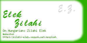 elek zilahi business card